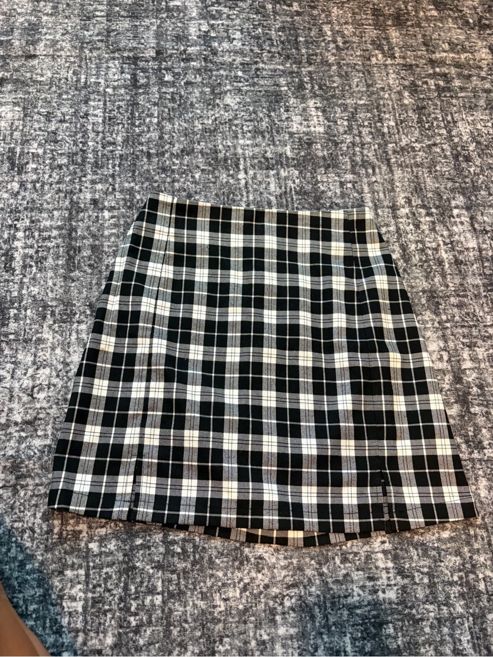 Brandy Melville Black & White Plaid Cara Mini Skirt
